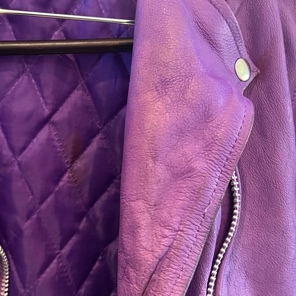 Women leather purple jacket
